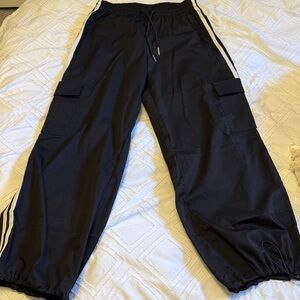 Verdusa Women's Cargo Track Pants Baggy Wide Leg with Stripes